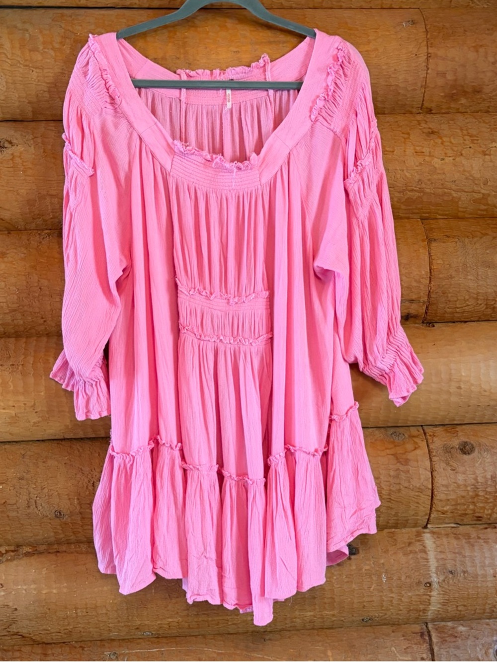 Free People Pink Billowy Peasant Tunic
